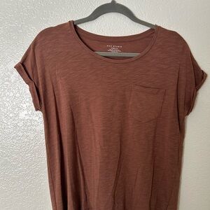 Max Studio Brown Short Sleeve Relaxed T-Shirt